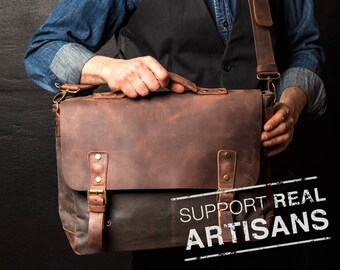 Satchel - Leather Satchel - Mens Satchel - Canvas Satchel - Men Leather Satchel - Satchel Men