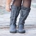 stone washed leather boots