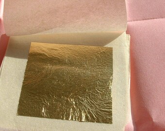10 Edible 24 Ct GOLD LEAF loose Sheets 4.33CM x 4.33CM