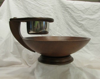 Chip and Dip Set, Wood and Stainless Steel, 1960's or 1970's