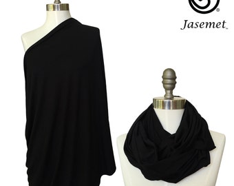 Nursing Cover Scarf, Breastfeeding Scarf, Nursing Poncho, Nursing Scarf, Infinity Scarf, Nursing Cover, Breastfeeding Cover, BLACK