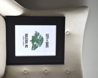 10" x 13" Raleigh Letterpress Wall Art