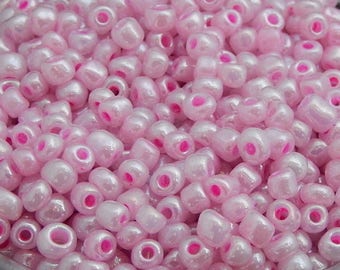 250 pink seed beads