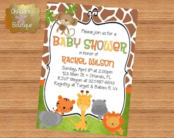 Safari Baby Shower Invitation