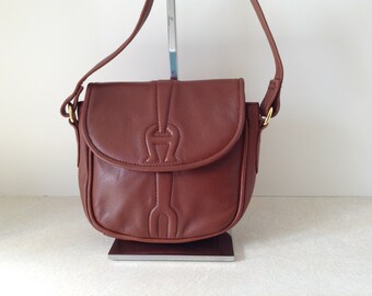 Etienne Aigner Genuine Leather Shoulder Bag In Brown