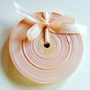 Vintage 1930's-40's French Woven Ribbon -Milliners Stock- 5/8 Inch Gorgeous Taupe Rosy Beige