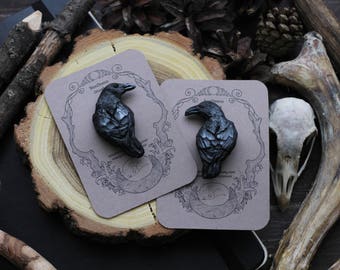 Raven Brooch Raven Jewelry Black Raven Gothic brooch Black Crow Bird brooch Gothic Jewelry Crow raven Raven totem Witch Jewelry Odin jewelry