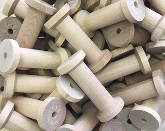 Large Wood Thread Spool With Wide Body, 10 pcs