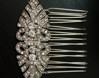 Art Deco hair comb , Bridal hair comb - wedding hair comb , Vintage hair accessory - Gatsby