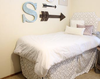 Dorm Bed Skirt Panels, 3 panels, 38x33 - Dorm Bedskirt, Twin XL Bedskirt, Dorm Bedding, Dorm Decor, Lofted Bedskirt