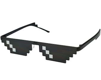 Glasses 8 Bit MLG Pixelated Sunglasses Men Women Brand Thug Life Party Eyeglasses Mosaic Vintage Eyewear