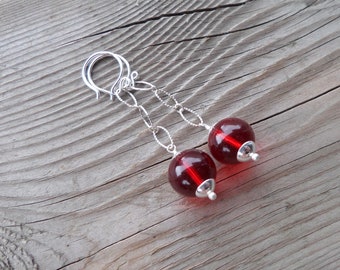 RED Quartz Gemstone Sterling Silver Dangle Earrings