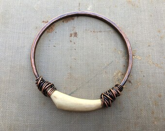 Antler Bangle Bracelet Real Antler Bracelet Large Chunky Bangle Rustic Jewelry DanielleRoseBean Real Deer Antler Jewelry Antler Tip