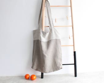 Shopper Bag- Linen Tote Bag- Linen Shoulder Bag- Linen Tote- Fabric Linen Shopping Bag- Linen Shopping Bag- reusable grocery bag