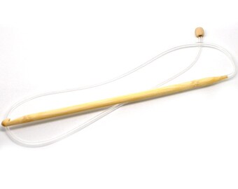 1 PC 8mm Bamboo Afghan Tunisian Crochet Hook Needles 85cm(33 4/8") -8335L