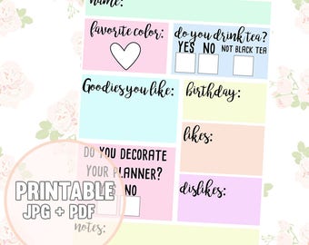 PRINTABLE penpal tracker || perfect for snail mail / happy mail / swaps / penpals