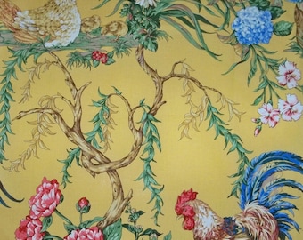 SCALAMANDRE CHANTICLEER ROOSTER Toile Fabric 10 yards Multi