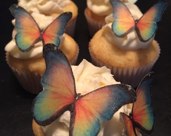 Sunset Inspired Edible Butterfly Cupcake and Cake Accents