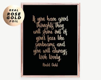 A3/A4 Roald Dahl Inspirational Quote Print, Foil Print, Roald Dahl Poster, Typography Quote, Modern Home Decor Gold Silver Rose Gold Decor
