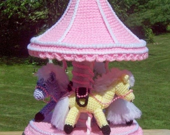 Pony Carousel Gift Trinket Box Crochet Pattern