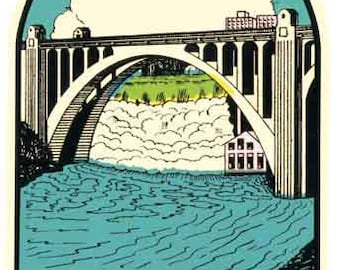 Vintage Style Spokane WA Washington 1950's Travel Decal sticker