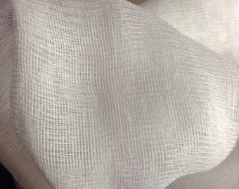 Five Yards of Fabric Material - White Cheesecloth (Grade 10), Gauze, Home and Craft Uses, Halloween Fabric, Mummy Wrap