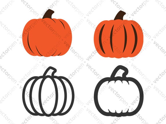 4 Pumpkin SVG Designs. Autumn Clip Art for use in Cricut and