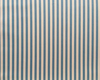 Japanese Sevenberry fabric - Canvas - blue stripes - by 50 cm (110 x)