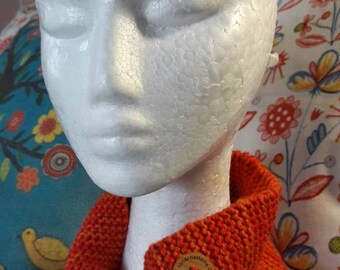 100% woollen neck/headwarmer - Orange and Red