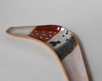 gold luster boomerang dish