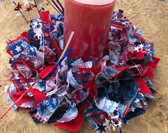Patriotic Centerpiece with Candle