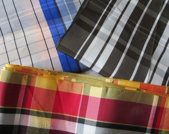 3 longueurs de Beautiful antique Français sash taffetas à carreaux chapeau ruban chapellerie projets