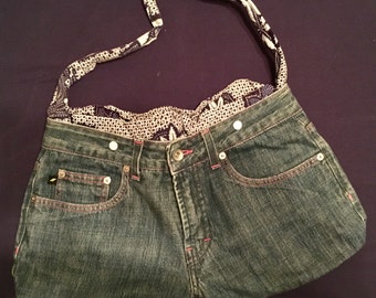Up cycled Denim bag, denim jeans bag, festival bag, Ladies Denim bag, shoulder bag, Festival bag, Crossover bag, hippie bag, boho style