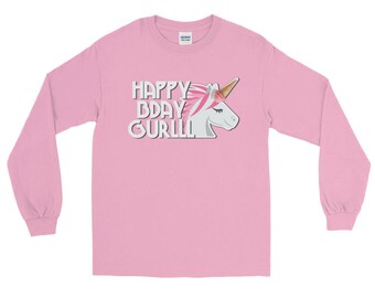 Unicorn Birthday Party Happy Birthday Girl Gurlll Long Sleeve T-Shirt