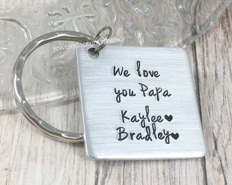 Papa Keychain, We Love You Papa, Personalized Grandpa Gift, Grandfather Keychain, Gift from Grandchildren, Grandkids Name Gift, Christmas