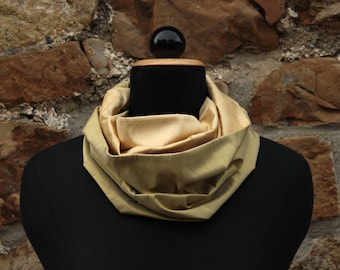 Silk Scarves for Women, Infinity Scarf, Silk Infinity Scarf, Green Infinity Scarf, Green Silk Scarf, Olive Green Scarf, Yellow Silk Scarf