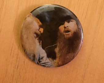 ZZ Top Pin Badge Dusty Hill Billy Gibbons Texas pinback