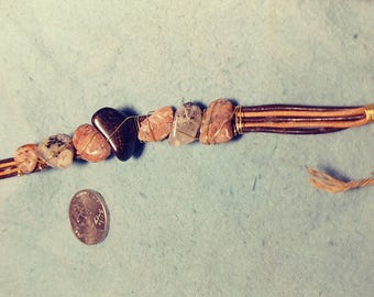 Multi Stone Leather Bracelet