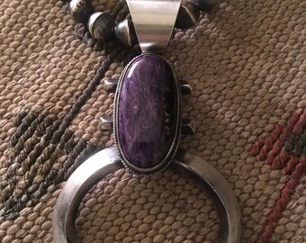 Chimney Butte Charoite & Sterling Silver Naja Pendant Signed