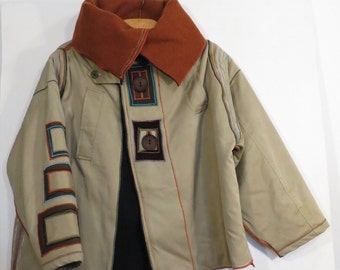 Woman jacket, khaki jacket, padded jacket, upcycled trench, selling OUT winter stuff 30% OFF!!!
