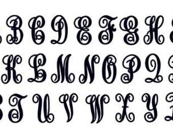 Fancy Monogram Font - 4 Sizes 1.5 inch, 2 inch, 2.5 inch, 3 inch - Perfect for Monogramming Shirts, Bags, Boots- PES Format- Sew Perfect