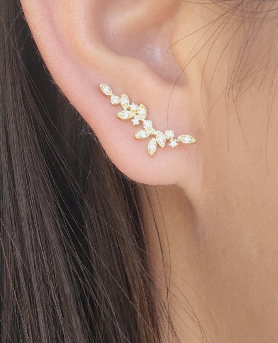 Dainty vine ear climbers ear crawlers earrings ear climber