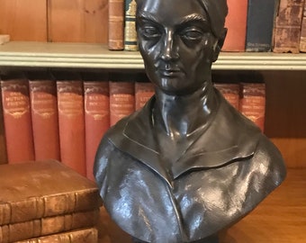 Large Antique Bronze Bust of a Victorian Lady
