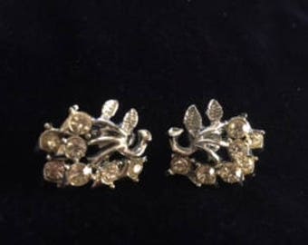 Vintage Coro Rhinestone clip on earrings