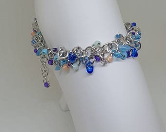 Handcrafted Shaggy Loops Chainmaille Ankle Bracelet.