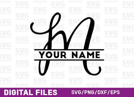 M Split Monogram SVG Split Letter M SVG M Initial SVG