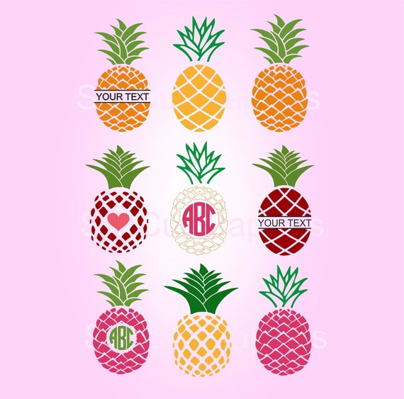 Download SVG Pineapple Monogram Frame Svg Cut Files Svg files for