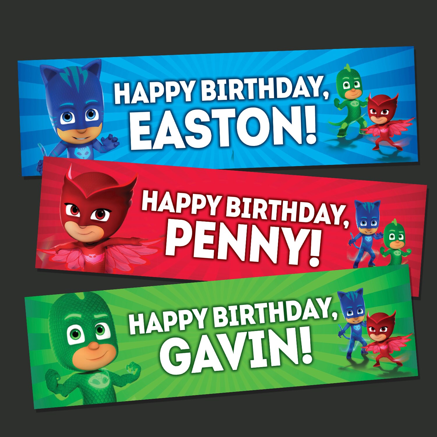 PJ Masks Banner PJ Masks Birthday Banner Owlette Catboy