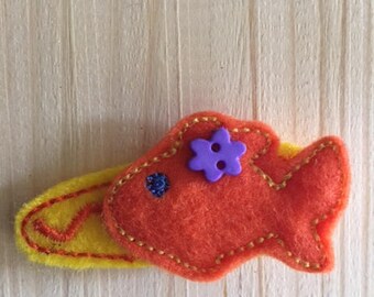 Cutie Pie Goldfish felt hair clip