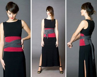 Dual color Obi belt, Wrap belt, Wide belt, Wrap top, Waist belt, Corset, Waist cincher, Cloth belt, Japanese clothing, gift for her
